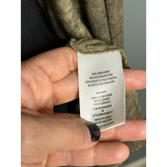 Democracy Women's Medium Cardigan Kimono Linen Blend Tunic Ruffle Half Sleeve NW - Picture 6 of 10